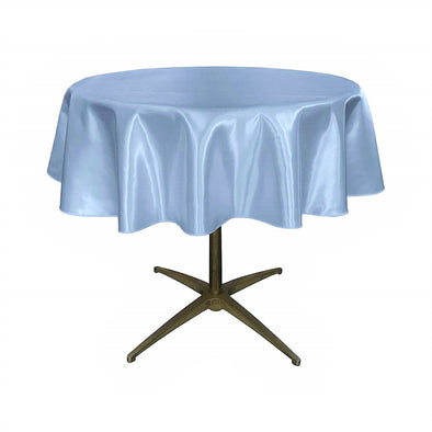 Light Blue Satin Table Overlay, for Small Coffee Table.