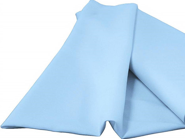 Light Blue 100% Polyester Spun Poplin Fabric Sold By The Yard.