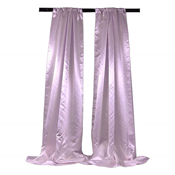 Satin Backdrop, 1 Pair with 4" Rod Pocket, 5 Feet Wide x 8 Feet High