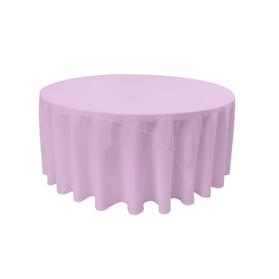Lilac Solid Round Polyester Poplin Tablecloth With Seamless
