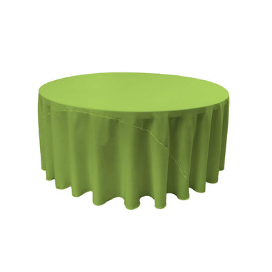 Lime Green Solid Round Polyester Poplin Tablecloth With Seamless