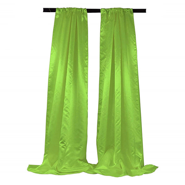 Satin Backdrop, 1 Pair with 4" Rod Pocket, 5 Feet Wide x 8 Feet High