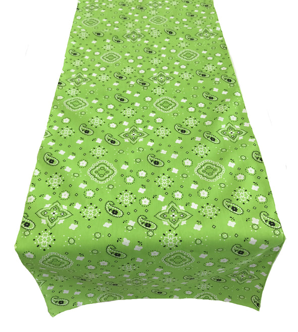 12" Wide x 108" Long, Bandanna Print Poly Cotton Table Runner.