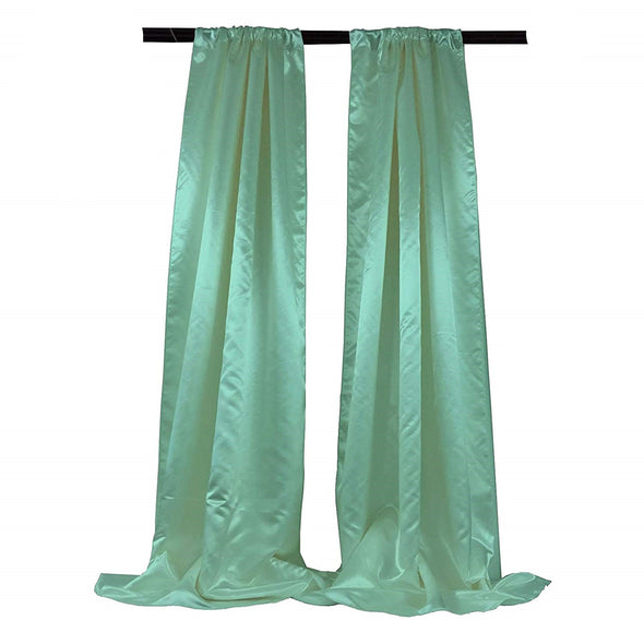 Satin Backdrop, 1 Pair with 4" Rod Pocket, 5 Feet Wide x 8 Feet High