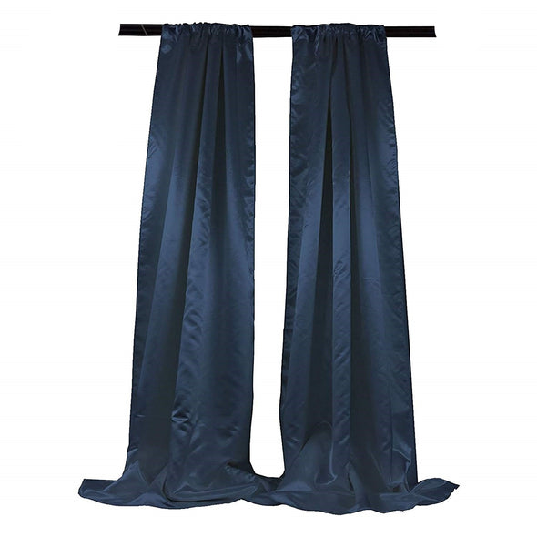 Satin Backdrop, 1 Pair with 4" Rod Pocket, 5 Feet Wide x 8 Feet High