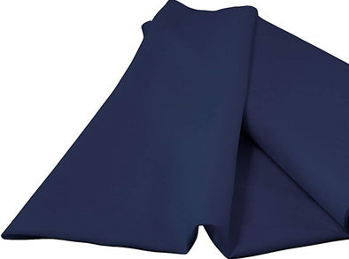 Navy Blue 100% Polyester Spun Poplin Fabric Sold By The Yard.