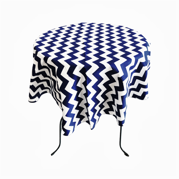 36" Round Chevron Poly/Cotton Tablecloth/Overlay for Small Round Coffee Table.