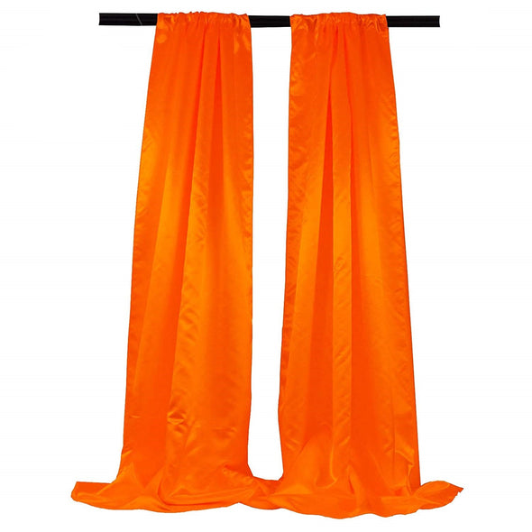 Satin Backdrop, 1 Pair with 4" Rod Pocket, 5 Feet Wide x 8 Feet High