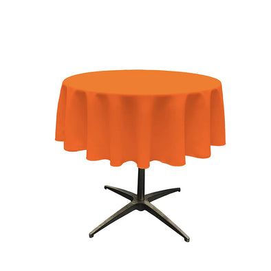 Orange Solid Round Polyester Poplin Tablecloth Seamless