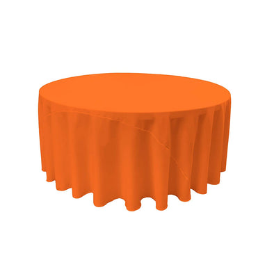 Orange Solid Round Polyester Poplin Tablecloth With Seamless