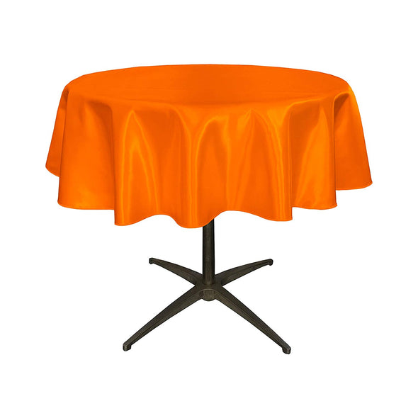 Orange Satin Table Overlay, for Small Coffee Table.