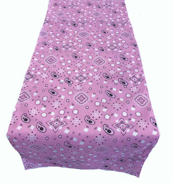 12" Wide x 108" Long, Bandanna Print Poly Cotton Table Runner.