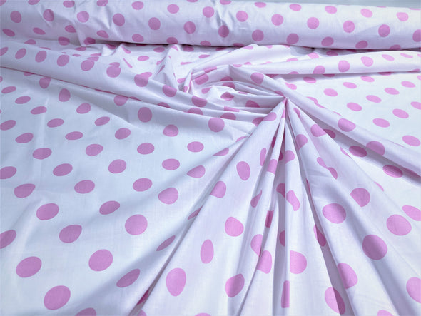 58/60" Wide Poly Cotton Polka Dot Fabric Sold by The Yard