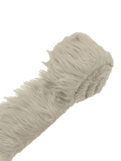 Platinum Long Pile Soft Faux Fur Fabric STRIP for Fur suit, Cosplay Costume, Photo Prop, Trim, Throw Pillow, Crafts.