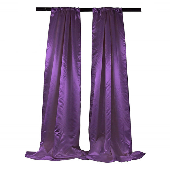 Satin Backdrop, 1 Pair with 4" Rod Pocket, 5 Feet Wide x 8 Feet High