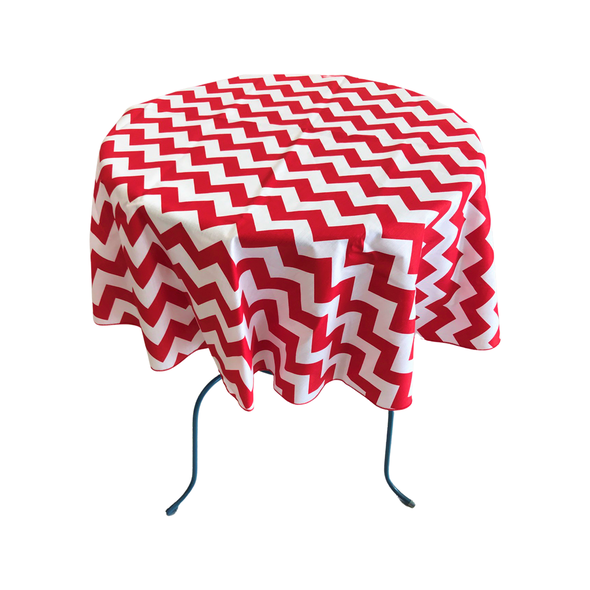 36" Round Chevron Poly/Cotton Tablecloth/Overlay for Small Round Coffee Table.