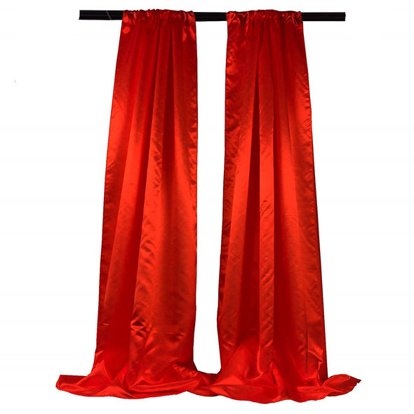 Satin Backdrop, 1 Pair with 4" Rod Pocket, 5 Feet Wide x 8 Feet High