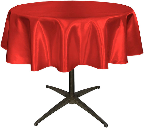 Red Satin Table Overlay, for Small Coffee Table.