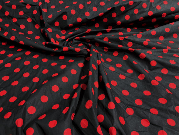 58/60" Wide Poly Cotton Polka Dot Fabric Sold by The Yard