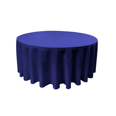 Royal Blue Solid Round Polyester Poplin Tablecloth With Seamless