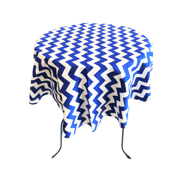 36" Round Chevron Poly/Cotton Tablecloth/Overlay for Small Round Coffee Table.