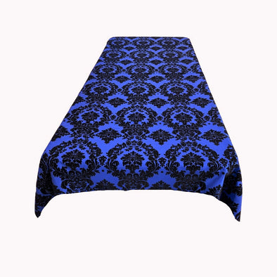 Royal Blue Rectangular Tablecloth - Decorative Damask Polyester Taffeta Tablecloth.