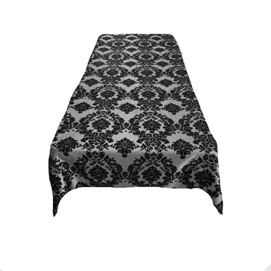 Silver Rectangular Tablecloth - Decorative Damask Polyester Taffeta Tablecloth.