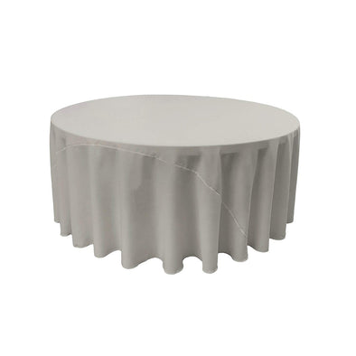 Silver Solid Round Polyester Poplin Tablecloth With Seamless