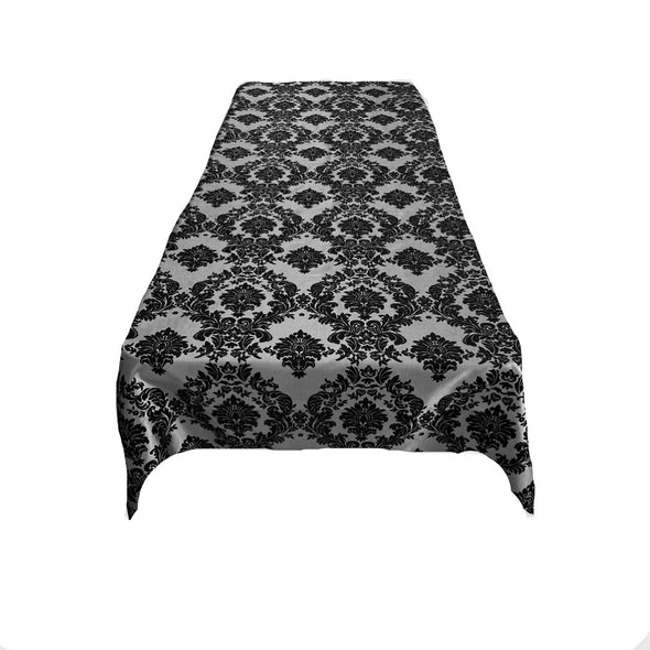 Silver Rectangular Tablecloth - Decorative Damask Polyester Taffeta Tablecloth.