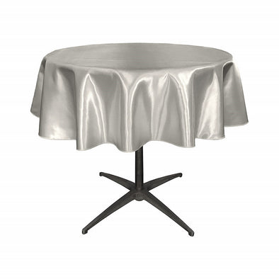 Silver Satin Table Overlay, for Small Coffee Table.