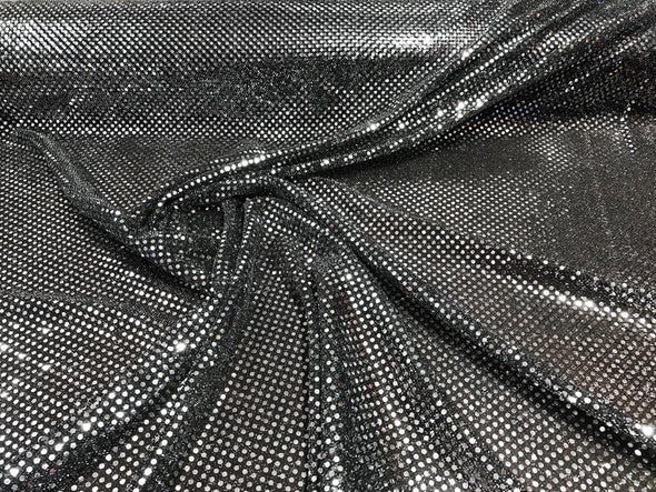 44/45" Wide Faux Confetti Sequin Knit Shiny Dot Fabric. Sold By The Yard