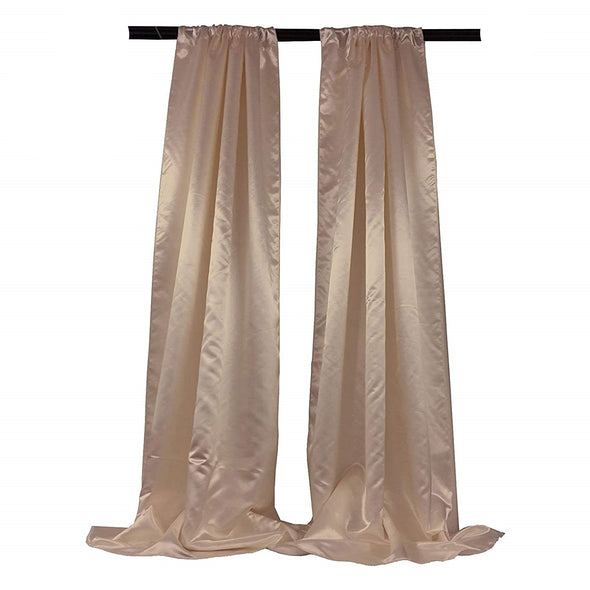 Satin Backdrop, 1 Pair with 4" Rod Pocket, 5 Feet Wide x 8 Feet High