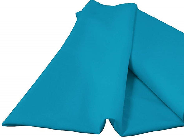 Turquoise 00% Polyester Spun Poplin Fabric Sold By The Yard.