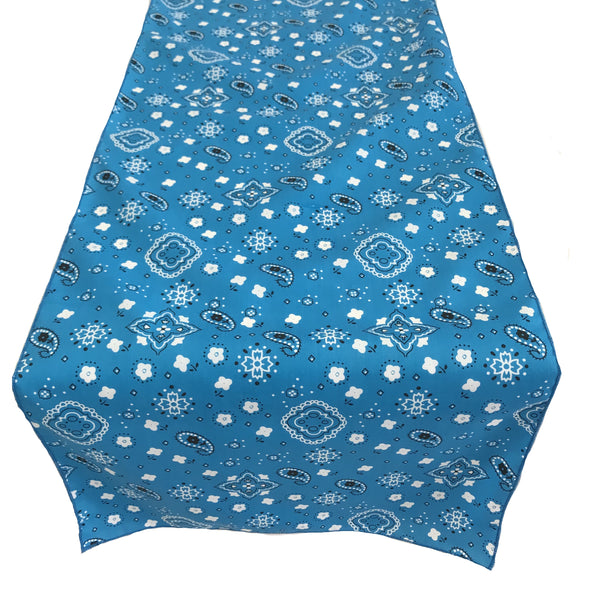 12" Wide x 108" Long, Bandanna Print Poly Cotton Table Runner.