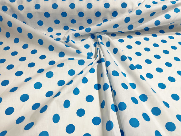 58/60" Wide Poly Cotton Polka Dot Fabric Sold by The Yard