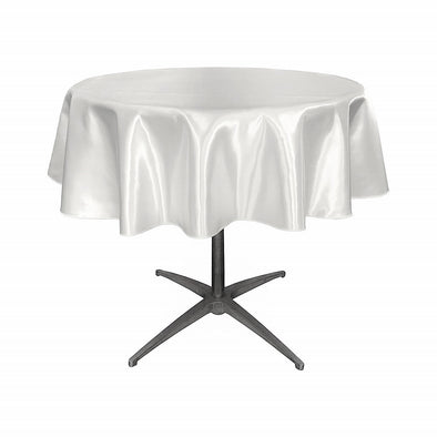 White Satin Table Overlay, for Small Coffee Table.