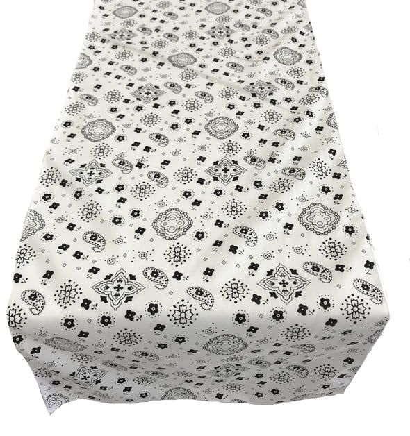 12" Wide x 108" Long, Bandanna Print Poly Cotton Table Runner.