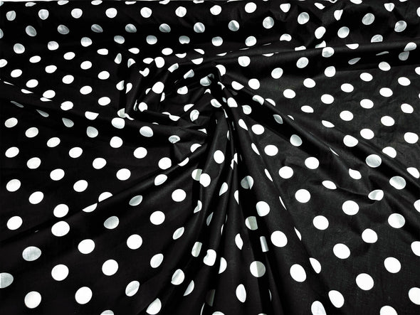 58/60" Wide Poly Cotton Polka Dot Fabric Sold by The Yard