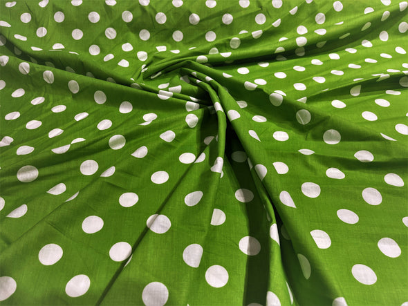 58/60" Wide Poly Cotton Polka Dot Fabric Sold by The Yard