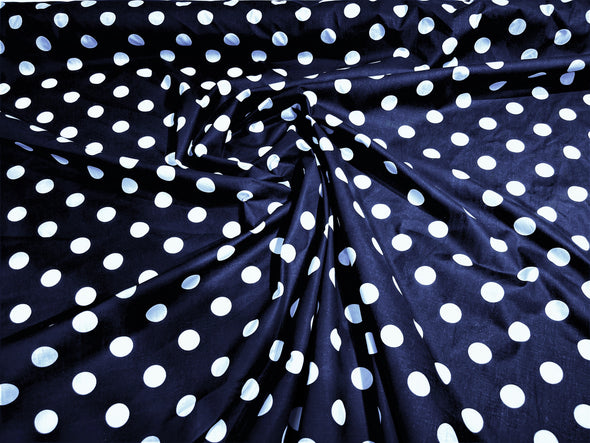 58/60" Wide Poly Cotton Polka Dot Fabric Sold by The Yard