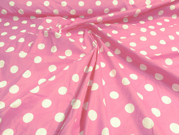 58/60" Wide Poly Cotton Polka Dot Fabric Sold by The Yard