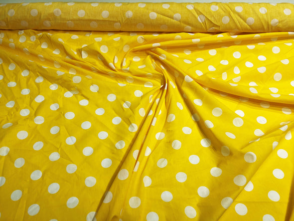 58/60" Wide Poly Cotton Polka Dot Fabric Sold by The Yard