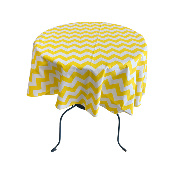 36" Round Chevron Poly/Cotton Tablecloth/Overlay for Small Round Coffee Table.