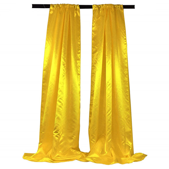 Satin Backdrop, 1 Pair with 4" Rod Pocket, 5 Feet Wide x 8 Feet High