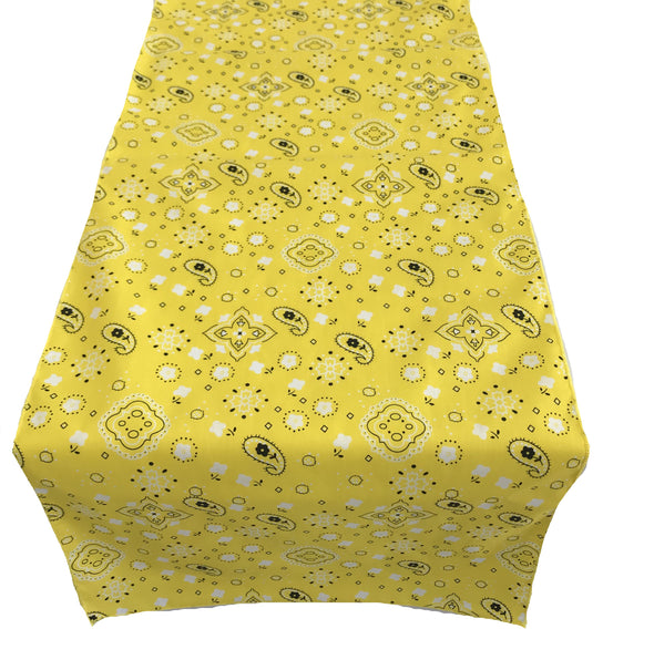 12" Wide x 108" Long, Bandanna Print Poly Cotton Table Runner.