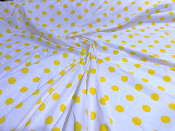 58/60" Wide Poly Cotton Polka Dot Fabric Sold by The Yard