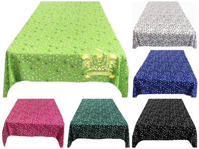 Backdrop King Inc 58"Wide x 72"Long Rectangular Bandanna Print Poly Cotton Rectangular Tablecloth