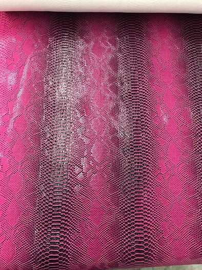Magenta Faux Viper Snake Skin Vinyl-faux Leather-3D Scales-sold By The Yard
