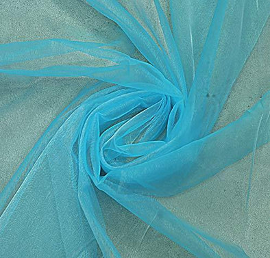 Aqua Blue 60"Wide 100% Polyester Soft Light Weight, Sheer Crystal Organza Fabric Sold By The Yard