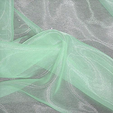 Aqua Green 60"Wide 100% Polyester Soft Light Weight, Sheer Crystal Organza Fabric Sold By The Yard